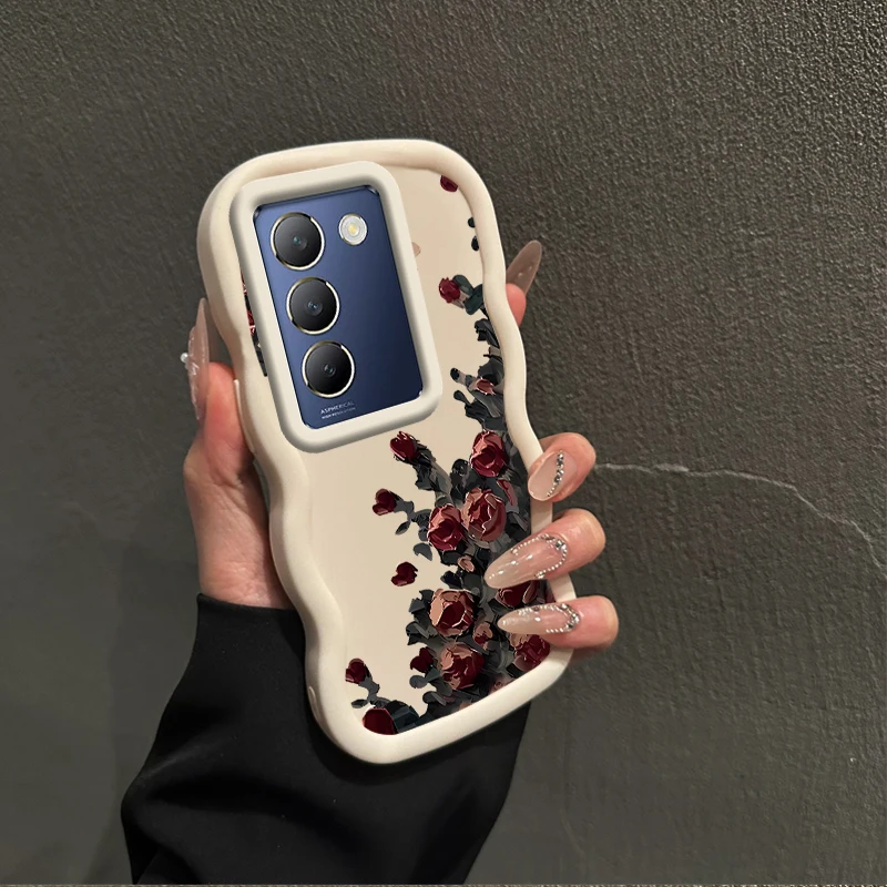 Y100 Бабочка летающая роза Волнистая форма Силиконовый чехол для телефона ViVO Y93 Y93s