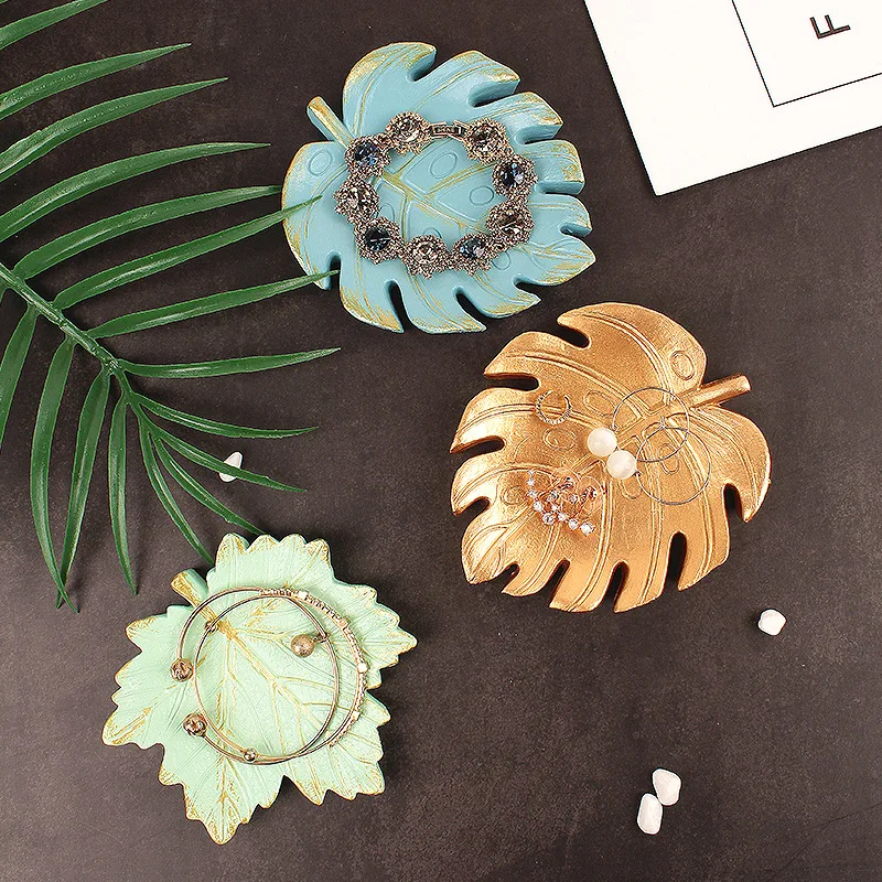 

Golden Maple Leaf Resin Tray Dish Jewelry Storage Ring Necklace Trinket Dish Bracelet Plate Household Storage Supplie Fotografia