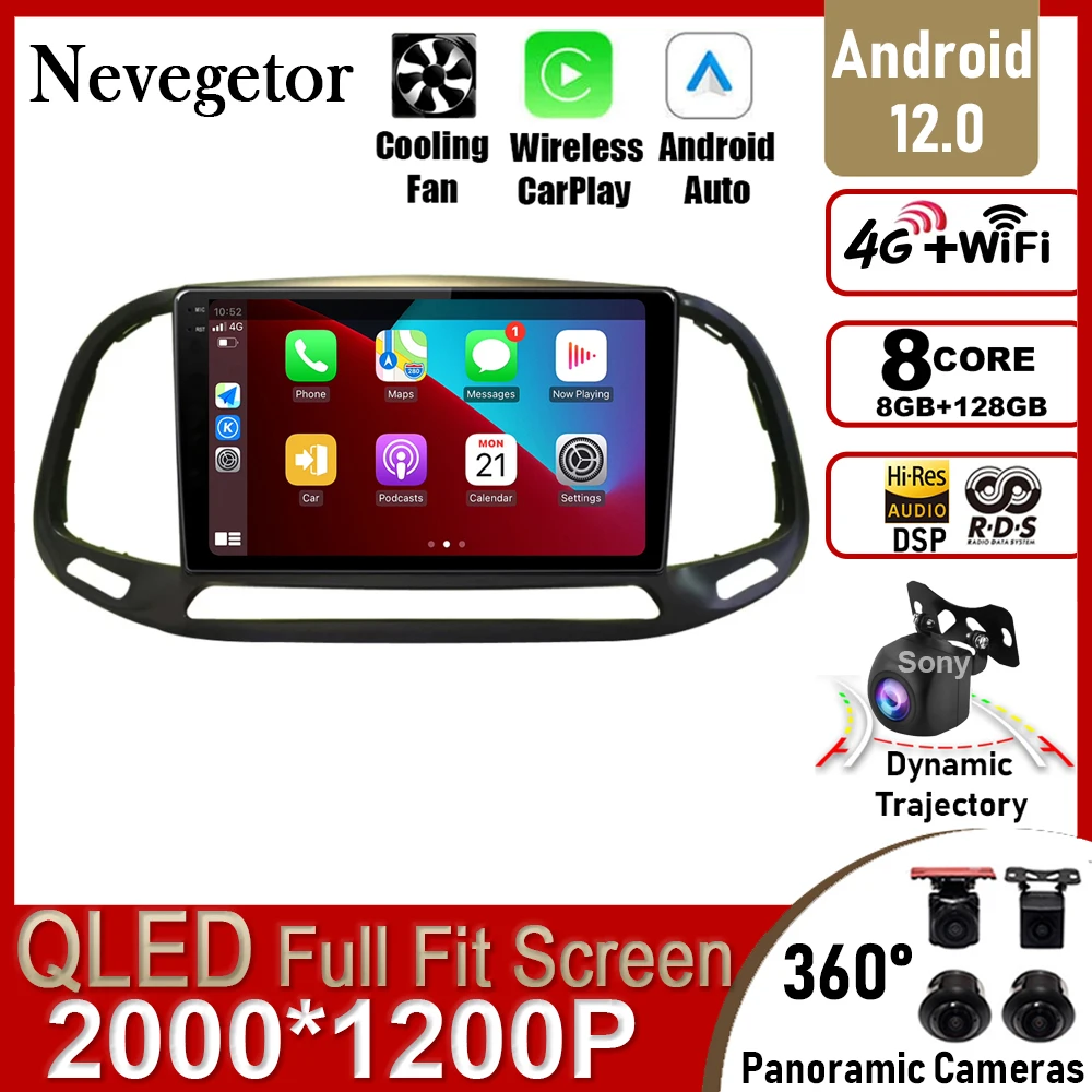 

2 Din Android 12 Car Radio For Fiat Doblo 2015 - 2019 Auto Radio Multimedia GPS Video Player Track Carplay 2din DVD