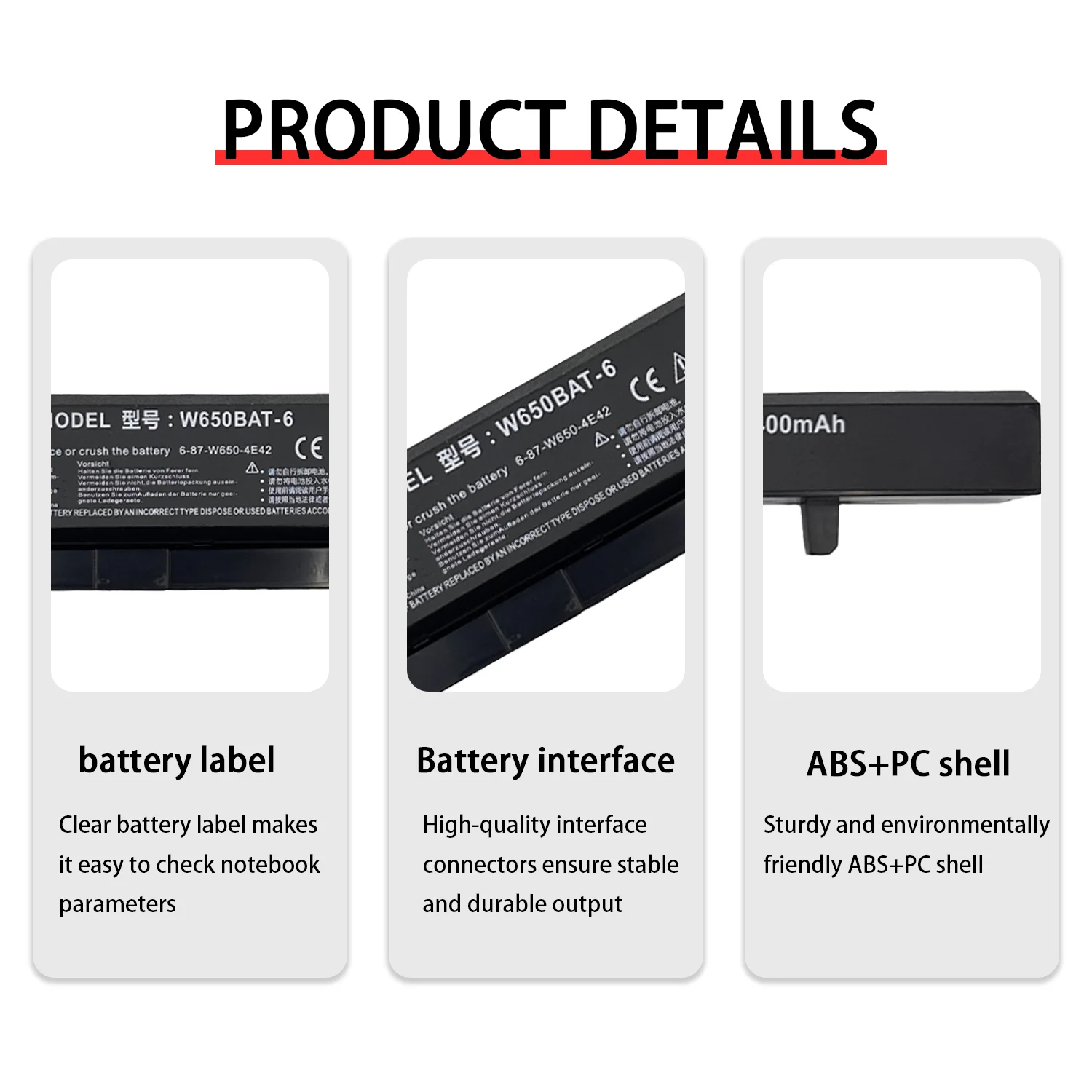 НОВЫЙ аккумулятор для ноутбука W650BAT-6 Hasee K610C K650D K750D K570N K710C K590C G150SG G150S G150TC G150MG W650S W650RC