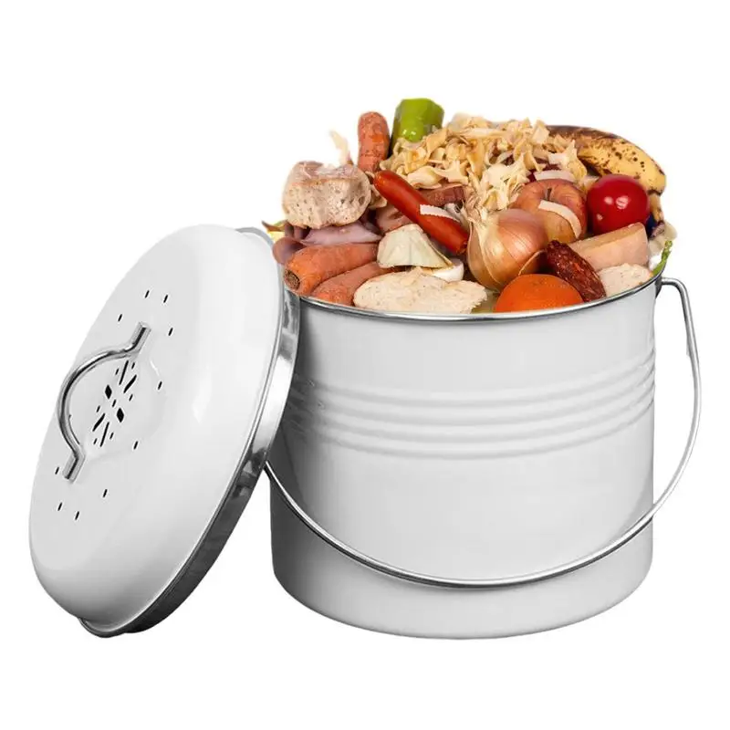 

Compost Bin For Kitchen Countertop Hanging Trash Can With Lid For Kitchen Cabinet Door Compost Bucket For Kitchen With Lid