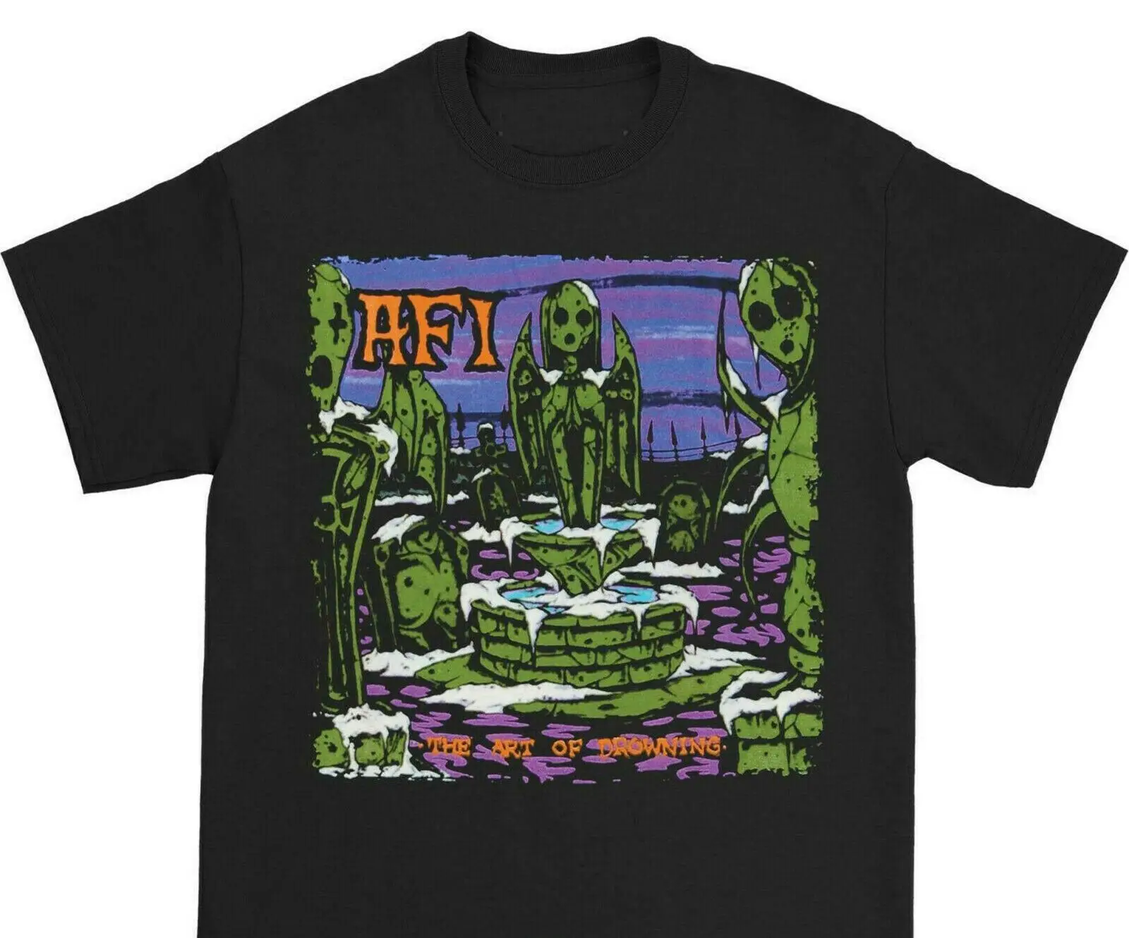 Черная Мужская рубашка унисекс из хлопка с художественным Утоплением AFI J906