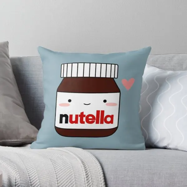 

Cute Nutella Jar Printing Throw Pillow Cover Decorative Waist Wedding Home Square Bedroom Office Throw Pillows not include