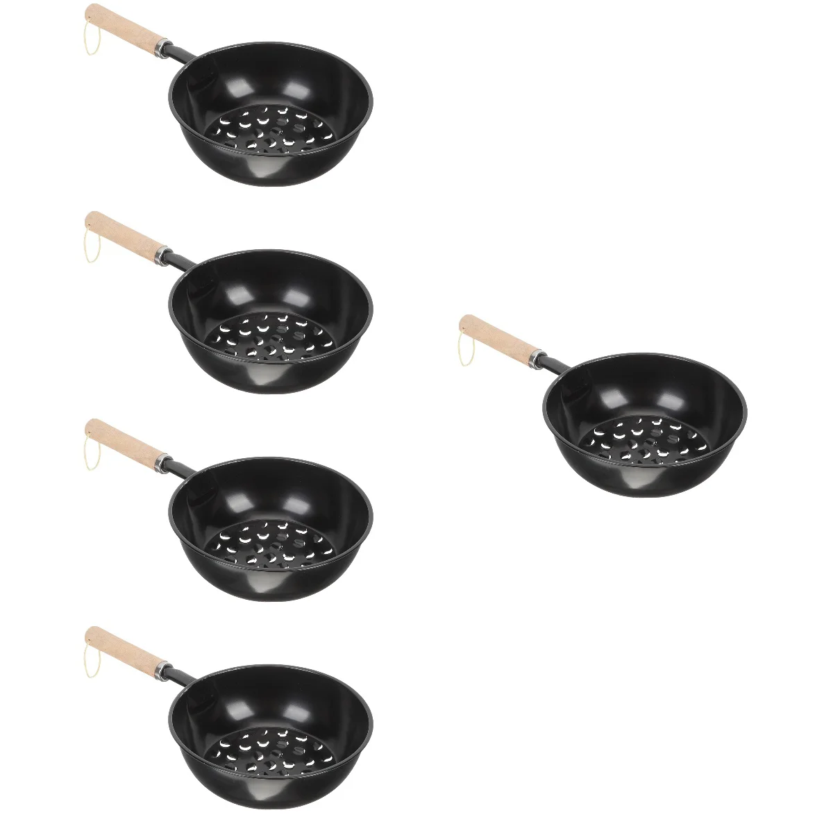 

5x Outdoor Picnic Camping Wooden Handle Charcoal Burner Outdoor Charcoal Pot Charcoal Burning Tool Iron Charcoal Pot