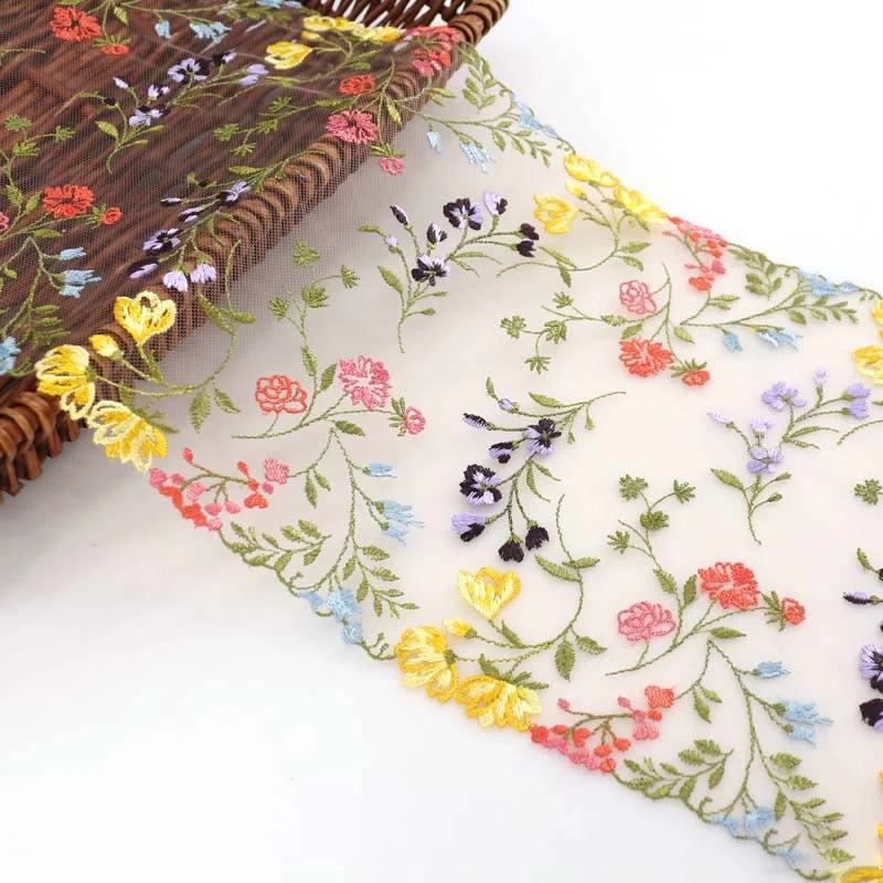 (18/23) см в ширину Кружевная Сетка с вышивкой марлевая кружевная ткань сделай сам