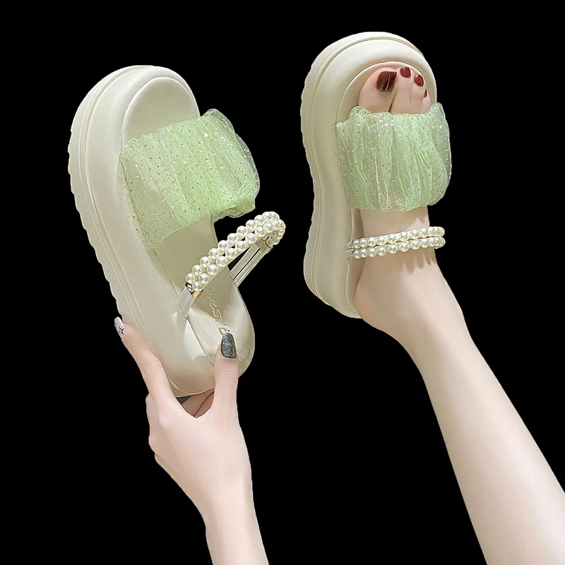 

BCEBYL новые, с открытым носком Тапочки на среднем каблуке летние женские тапочки модные удобные универсальные сандалии на платформе