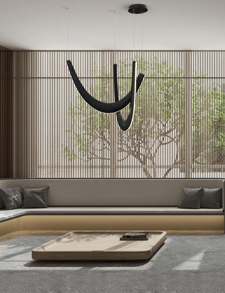 Современные U-образные деревянные светодиодные подвесные светильники подвесной