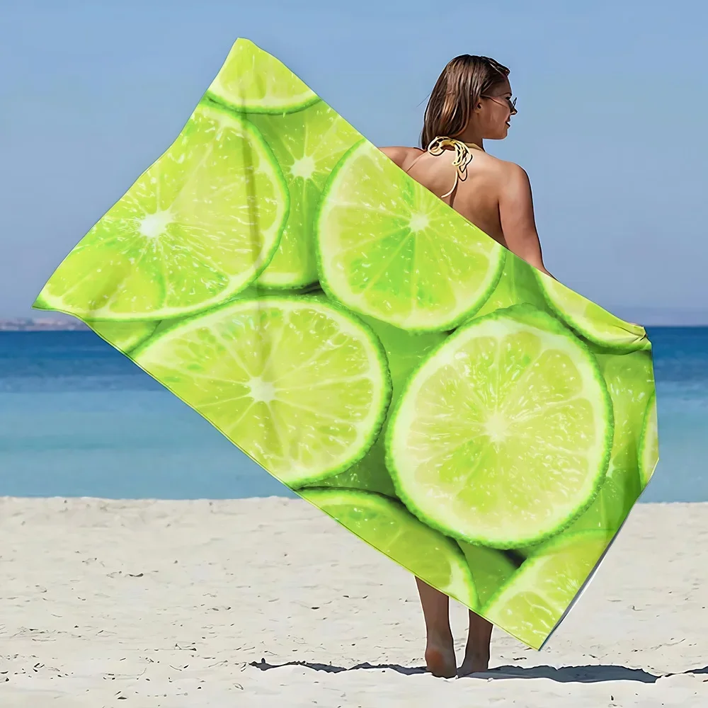 L-Лимонное пляжное полотенце из микрофибры без песка быстросохнущие мягкие