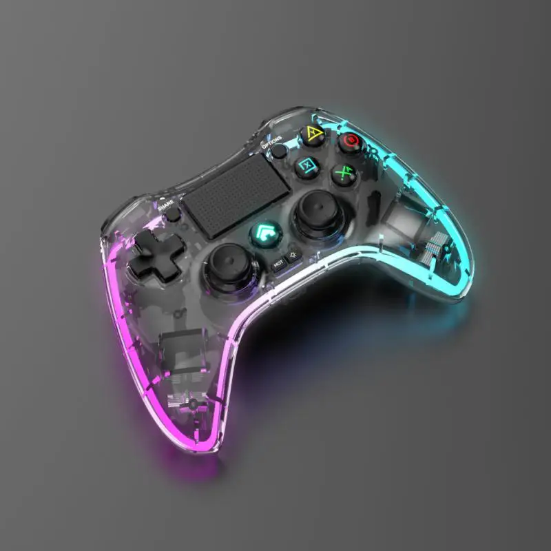 

Wireless Bluetooth-compatible Game Handle Transparent Crystal Gamepad For Switch/Android/IOS/PC Colorful Light Game Controller