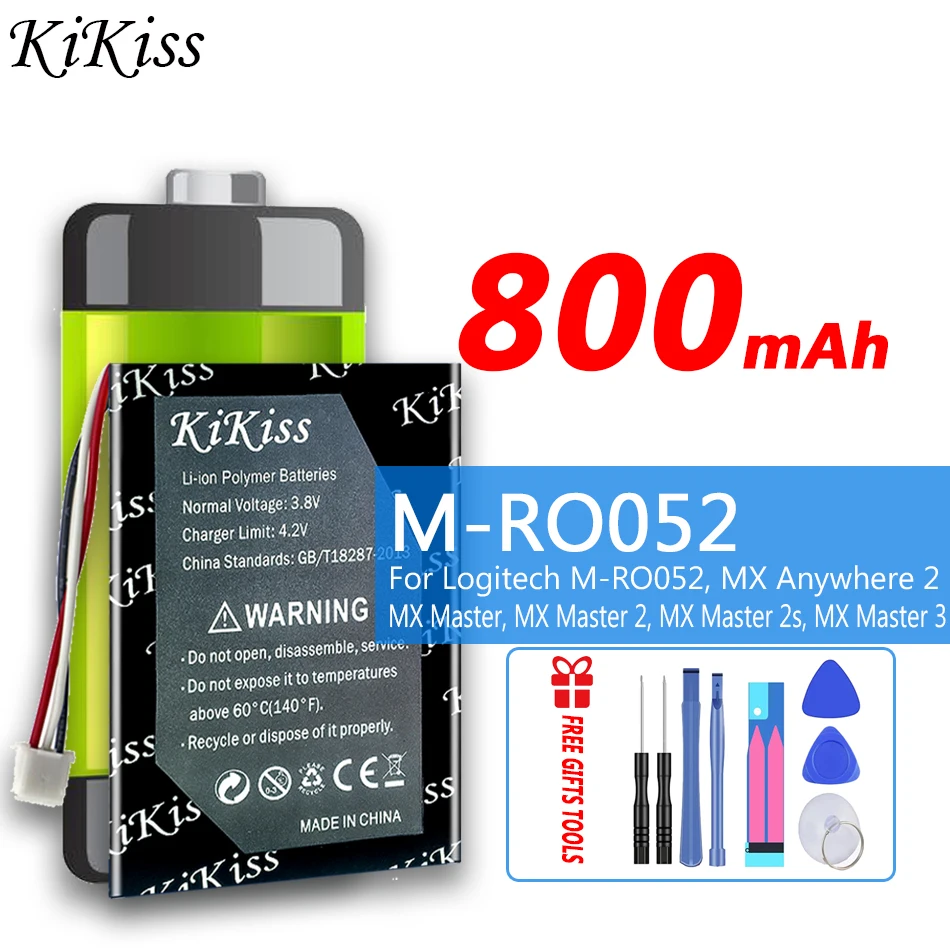 

800mAh 533-000088 910-004362 910-004374 AHB303450 For Logitech M-RO052 MX Anywhere 2 MX Master 2s 3 Mouse Touchpad T650 Battery