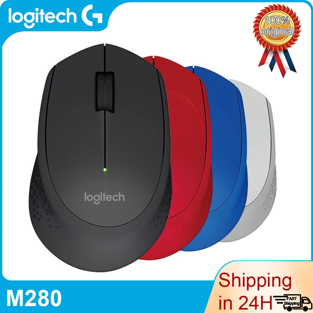 Мышь Logitech M280 Беспроводная офисная игровая эргономичная, 1000DPI, 2,4 ГГц