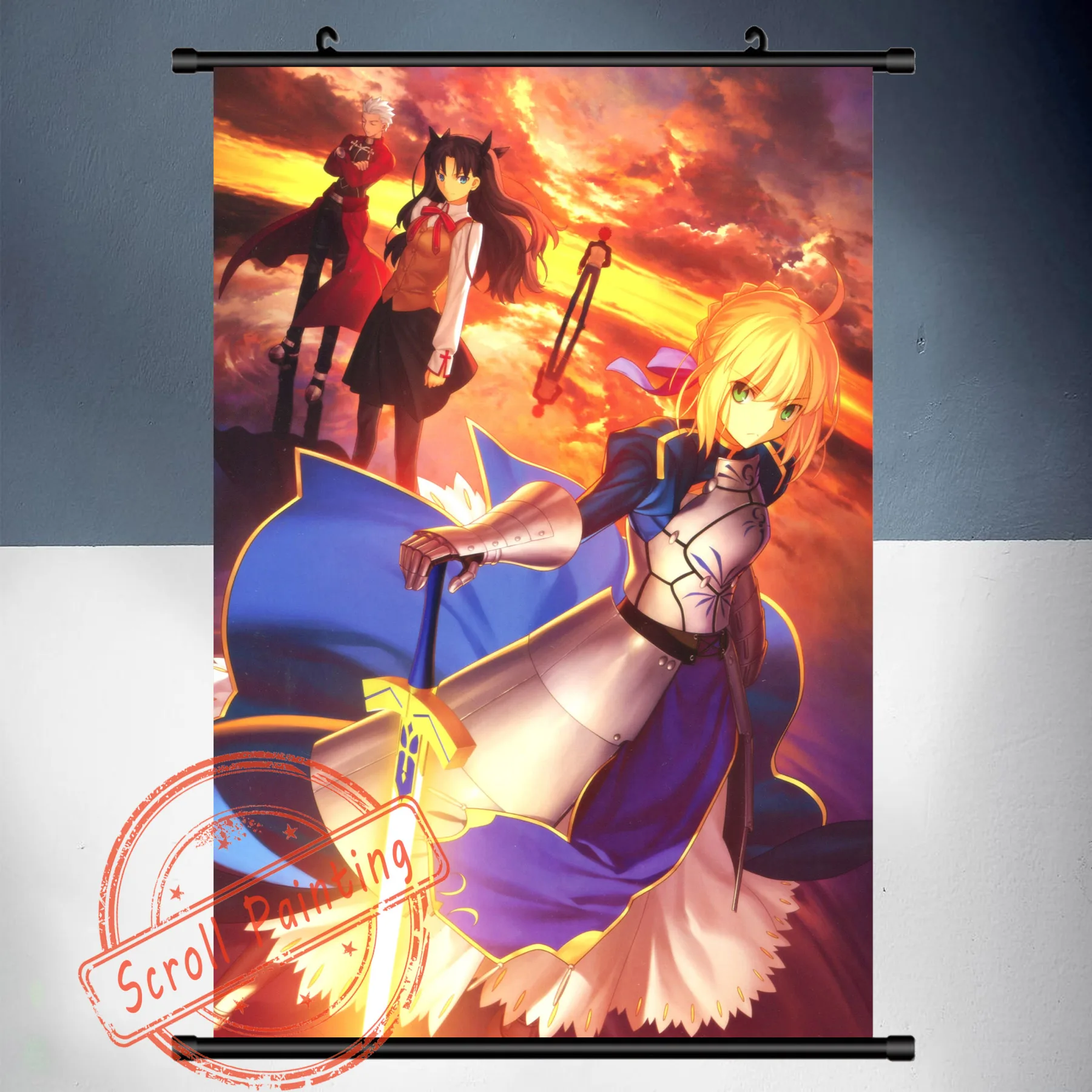 Аниме Манга Fate stay night HD печать картина Свиток украшение для дома подвесной постер