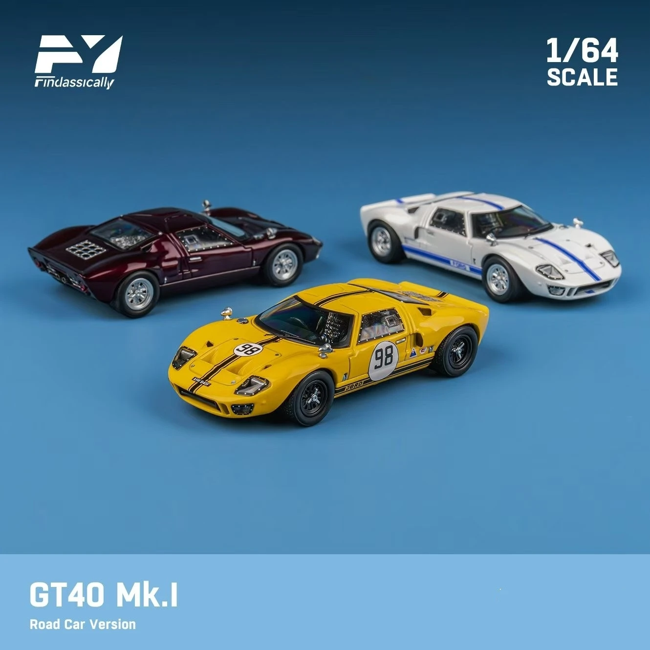 Фото Готовые акции Findclassically FY 1/64 GT40 MK I Коллекция Подарочная масштабная модель автомобиля №2