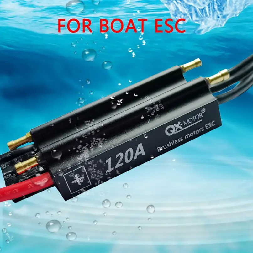

QX-Motor Waterproof Brushless ESC 50A 70A 90A 120A 2-6S Speed Controller with BEC 5.5V/5A Water Cooling Syste for RC Boat Ship