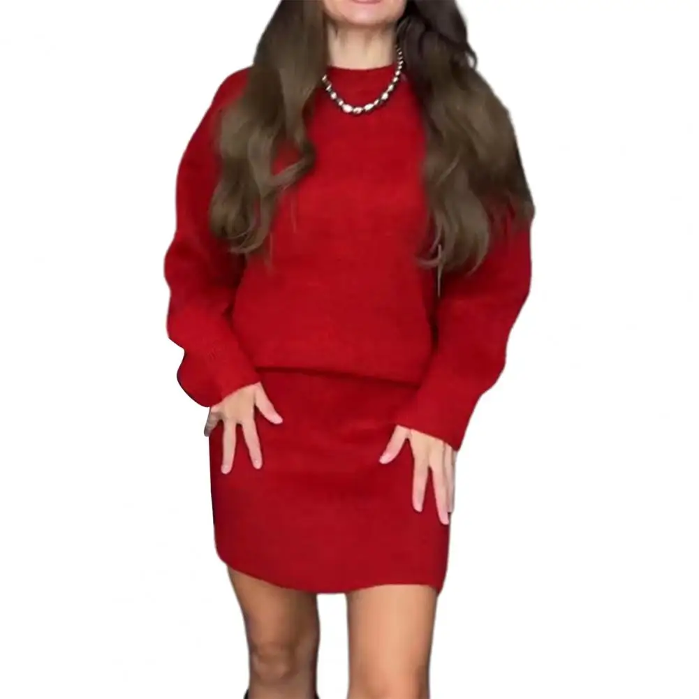 Комплект офисной одежды женский комплект с юбкой-свитером и свободным вязаным