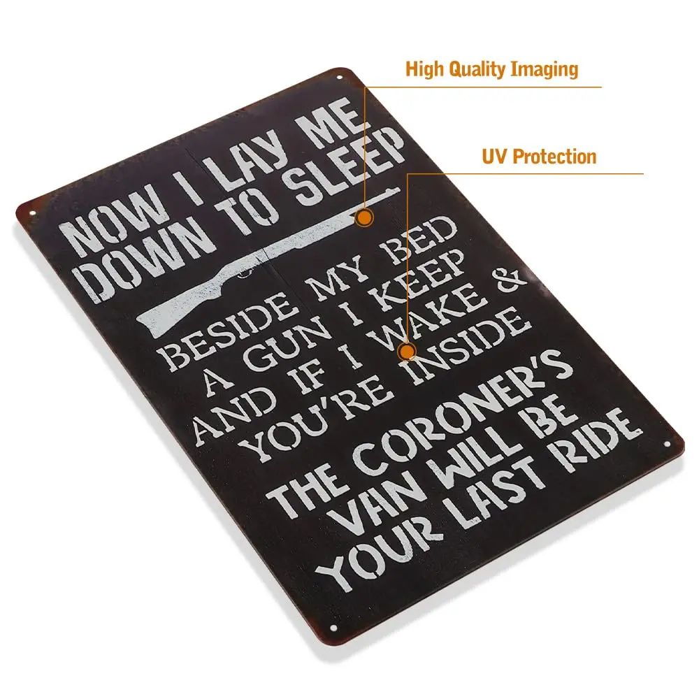 Теперь я лежал мне чтобы спать. Металлическое настенное искусство вывеска в