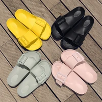 2021 fashion adjustable slip on flat sandals eva beach shoes adults single buckle slippers summer comfortable home slippers
