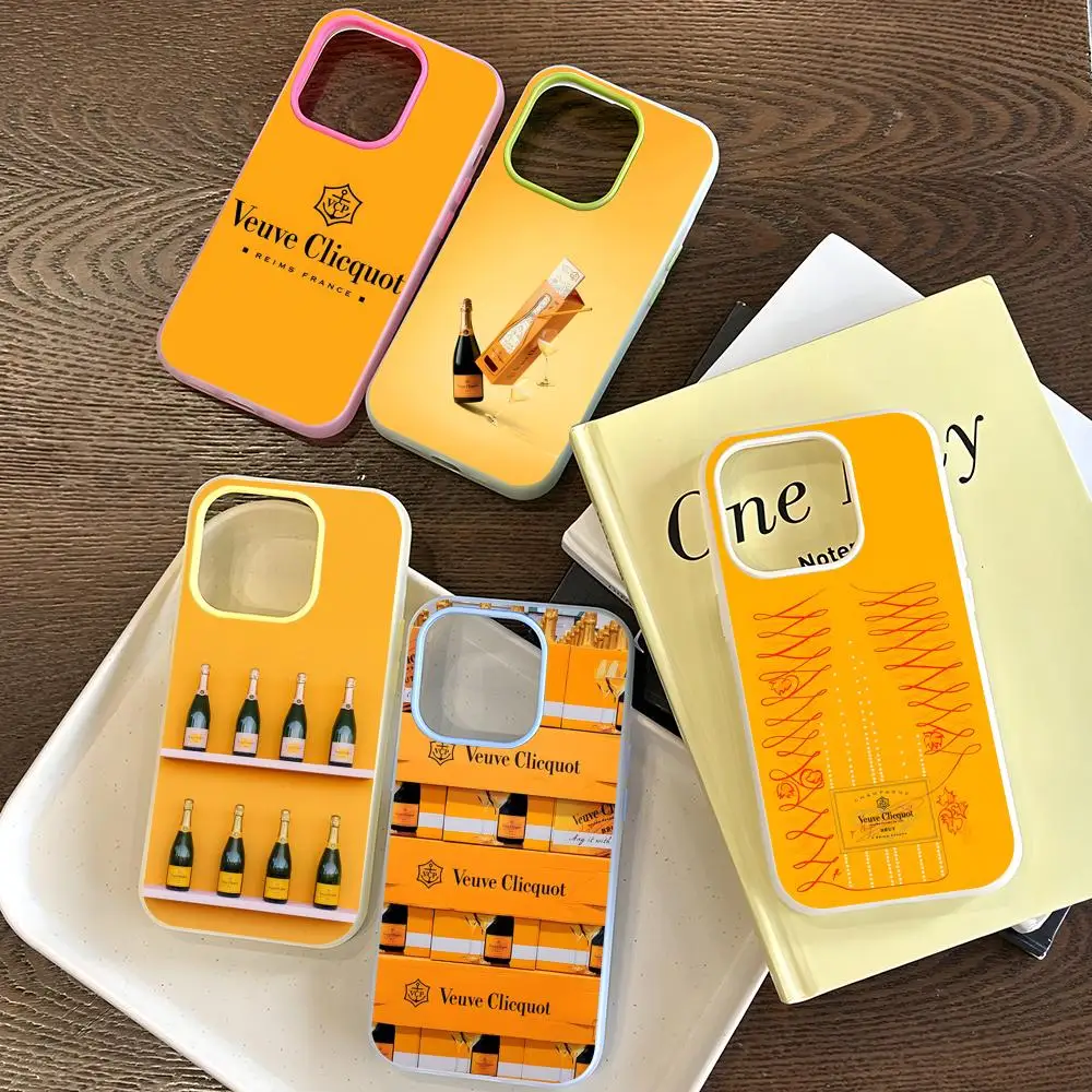 Фото Модный чехол V-Veuve Of C-Clicquot для iPhone 17 Air 16 E 15 14 Plus 13 12 11 Pro Max, защитный чехол-желе 2-в-1 №1