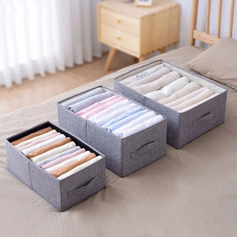 

Clothes Storage Bag Closet Organizer Box with Reinforced Handle Durable for Clothing Books Comforters Blankets Bedding Toys