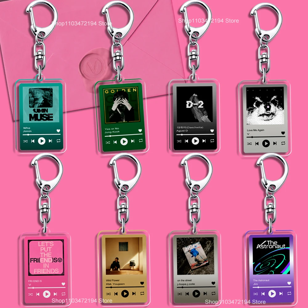 НОВЫЙ акриловый брелок для музыкального плеера Kpop ЗОЛОТАЯ МУЗЕЯ Альбом LAYOVER Agust Dds