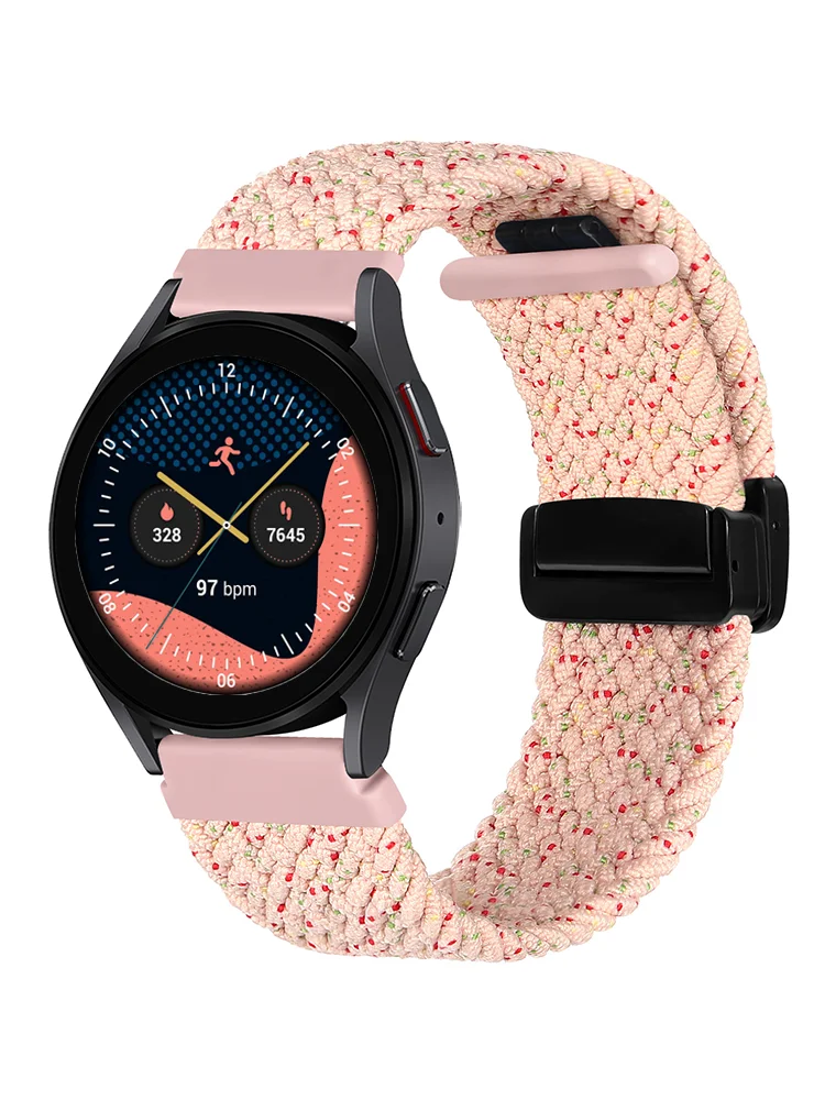 

20mm/22mm Watch Strap For Samsung Galaxy watch 4 classic 5 pro 3 active 2 S3 Magnetic braided bracelet correa Huawei watch GT2 3