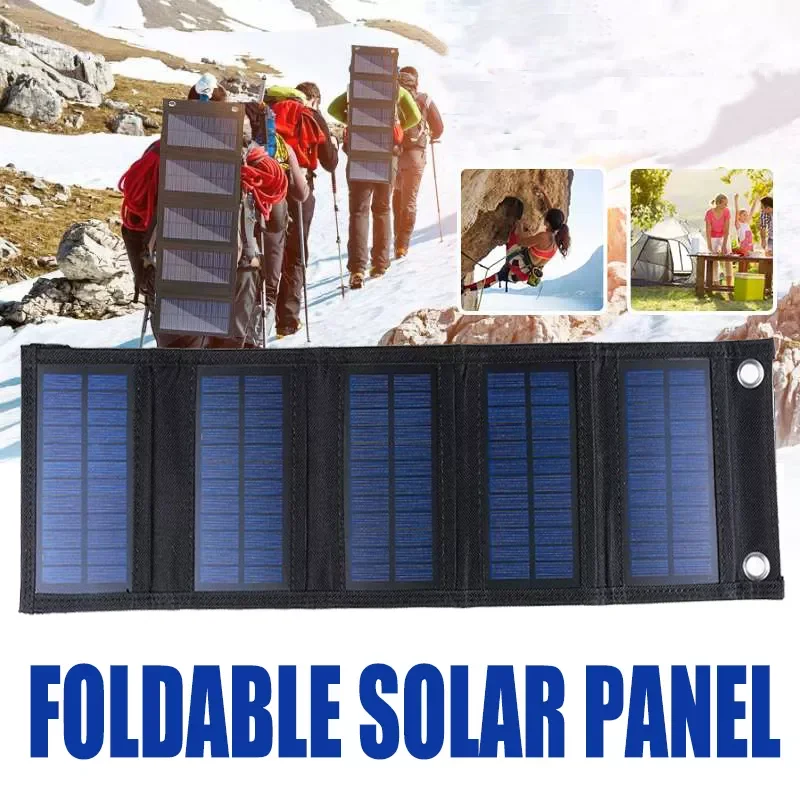 

2023New Foldable Solar Panel 5V USB Portable Solar Plate Solar Cells Battery Hanging Charger for Smartphone Camp Outdoor Hiking