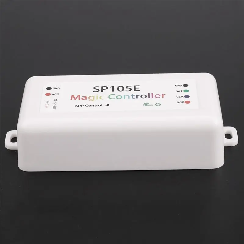 Фото Беспроводной Bluetooth-контроллер AT02-2X SP105E с приложением для WS2811, WS2812B, WS2801, SK6812, APA102, программируемый, с индивидуальной адресацией. №4