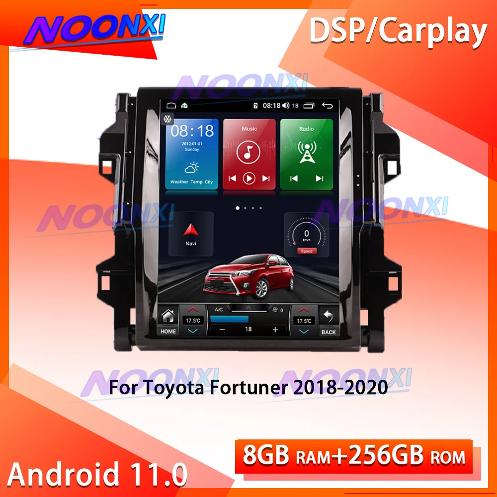 

Tesla Style 256G Android 11 For Toyota Fortuner 2018-2020 Car Radio Stereo Multimedia Player Bluetooth GPS Navigation Head Unit