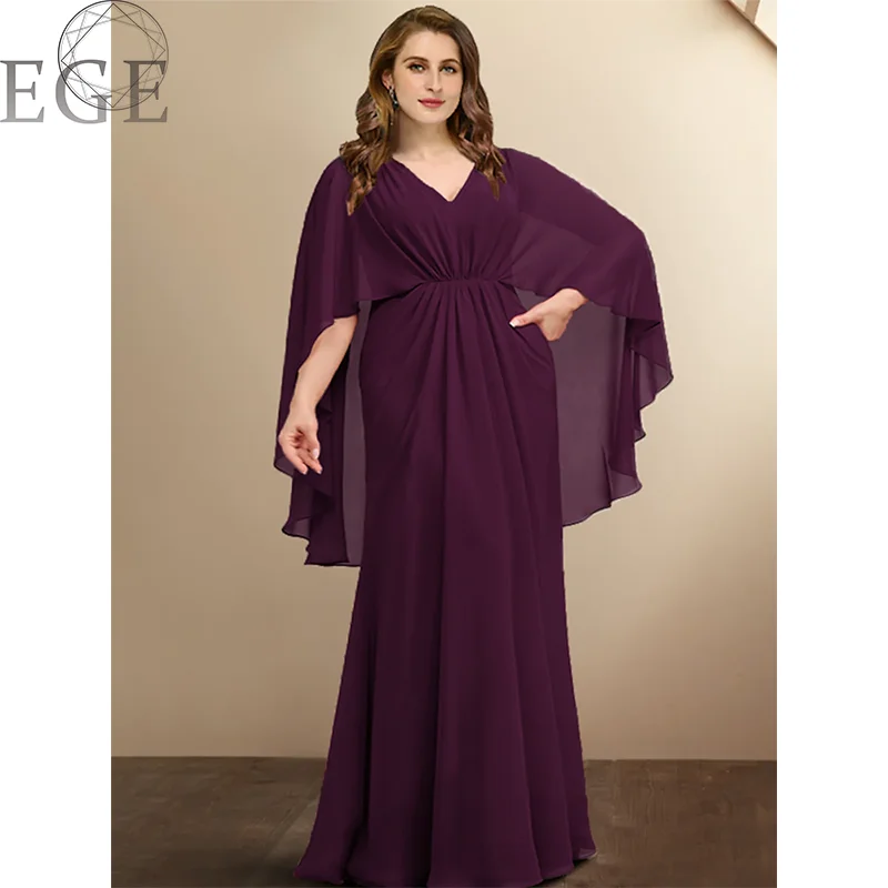 Plus Size Chiffon Short Sleeve Loose Round Neck Dress 5XL 6XL Banquet Elegant Luxury Evening Dress Chiffon Ruffle Plus Size