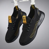mens non leather shoes male sneakers elastic flying woven big size 48 running shoes for man casual shoes breathable lightweight
