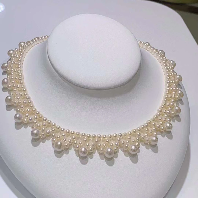 Женское Ожерелье из натурального пресноводного жемчуга 14 к