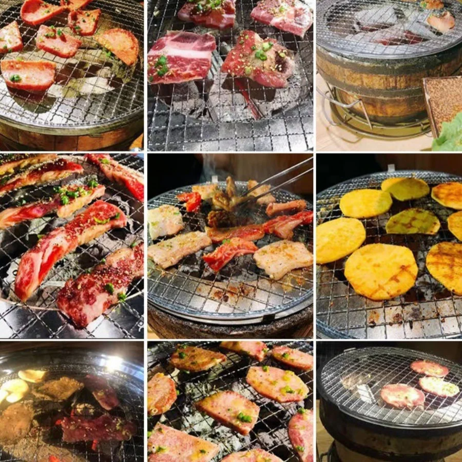 1 Шт. Одноразовая Сетка Для Барбекю Плоская Изогнутая Круглая Мяса Дома Уголь