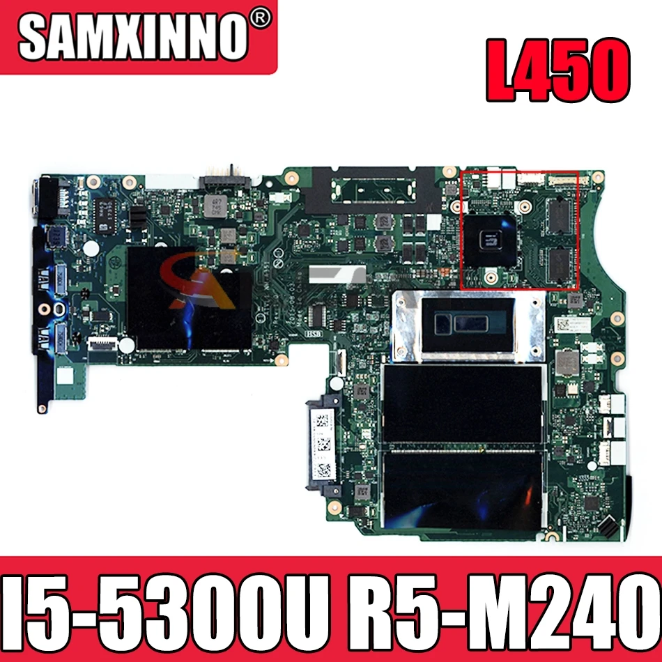 

NM-A351 100% протестированная работа для материнской платы ноутбука Lenovo ThinkPad L450 CPU I5 5300U DDR3 R5 M240 GPU