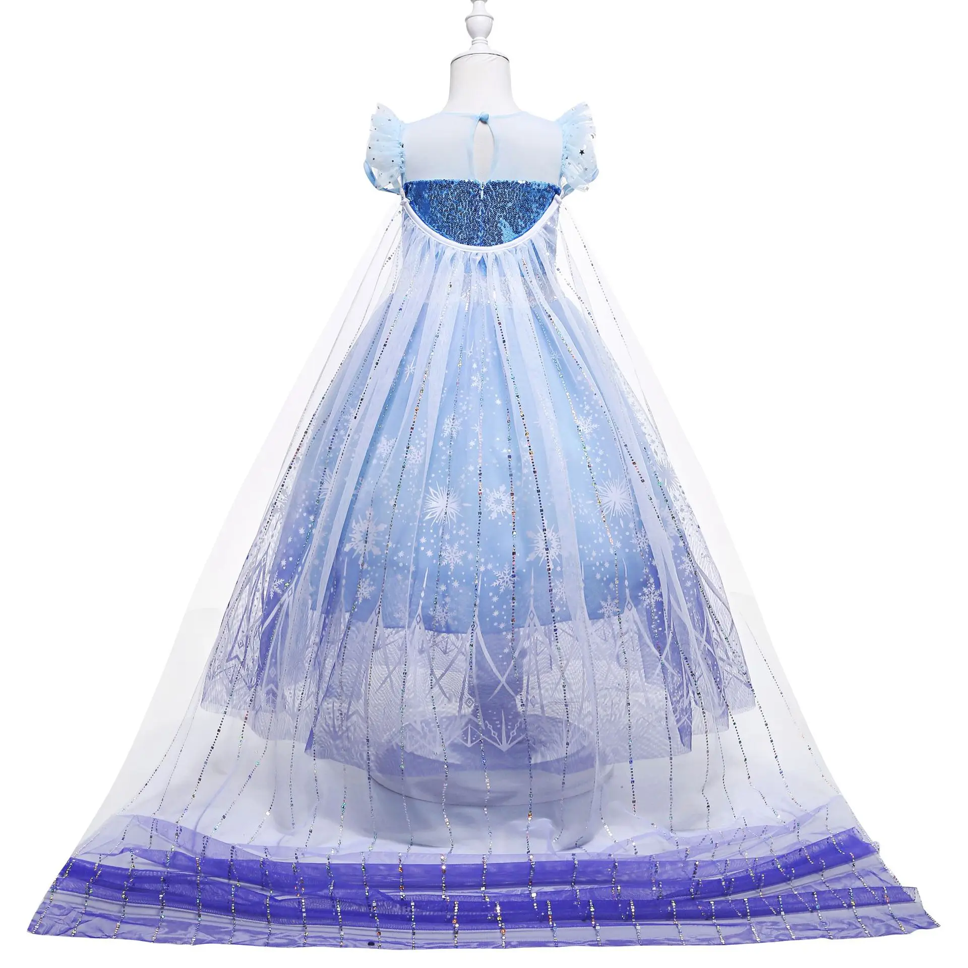 Uporpor Frozen Princess Elsa LED Light Up Dress for Girls Kids Cosplay Party Clothes Snow Queen Carnival Christmas Prom Gown images - 6