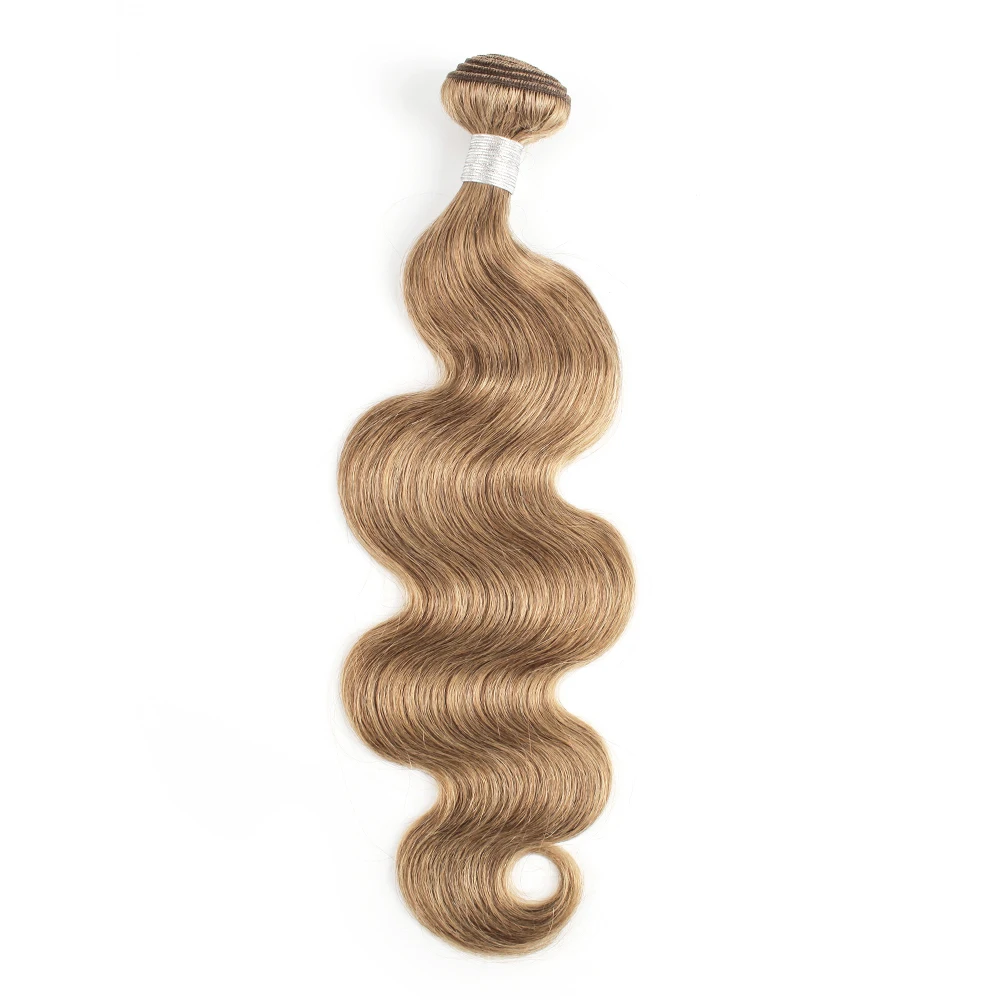 #8 #27 Body Wave Pre-colored Hair Bundles 90g/piece Remy Peruvian Human Hair Extension Honey Blonde Medium Brown Hair Wefts