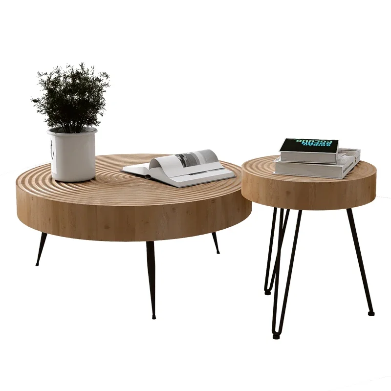 Круглый кофе ваби-саби ветер маленькая квартира гостиная небольшой столик