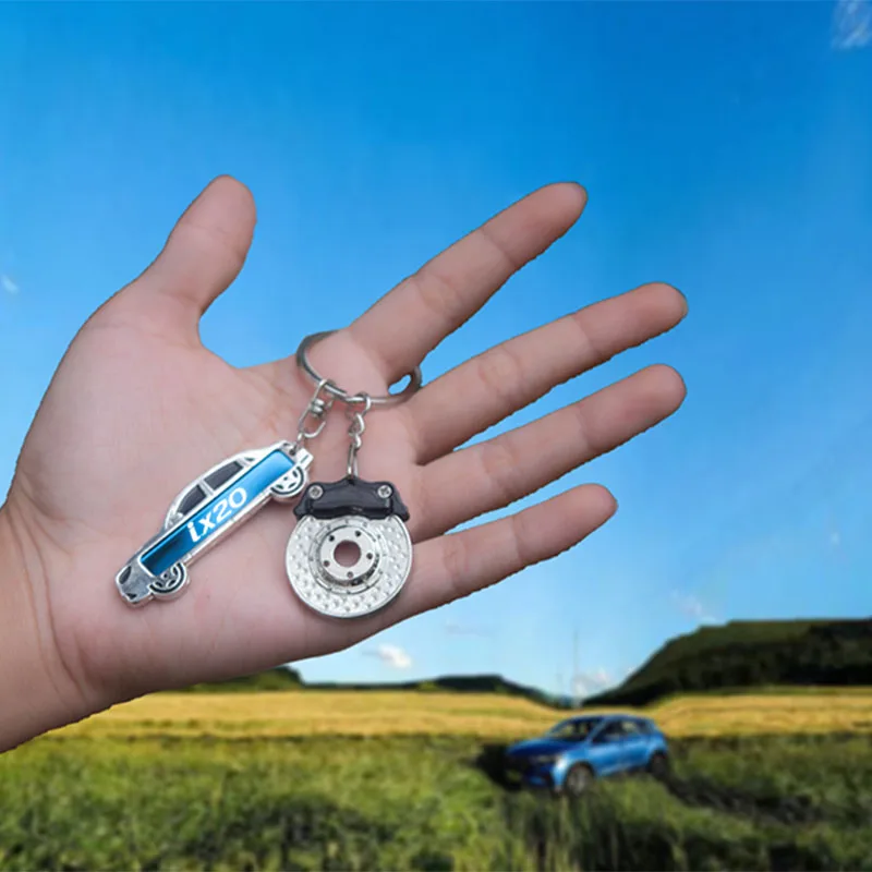 

Hyundai ix20 Fashion Metal Car Model Brake Disc Ladies Men Keychain Bag Pendant Key Ring Inside and Outside Accessories Jewelr