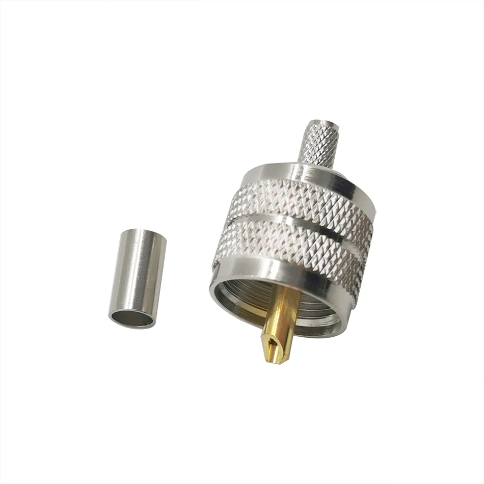 10 шт. UHF мужской PL259 PL-259 штекер ОБЖИМНАЯ фотовспышка RG58/142 LMR195 LMR200 RG400 Кабельный разъем
