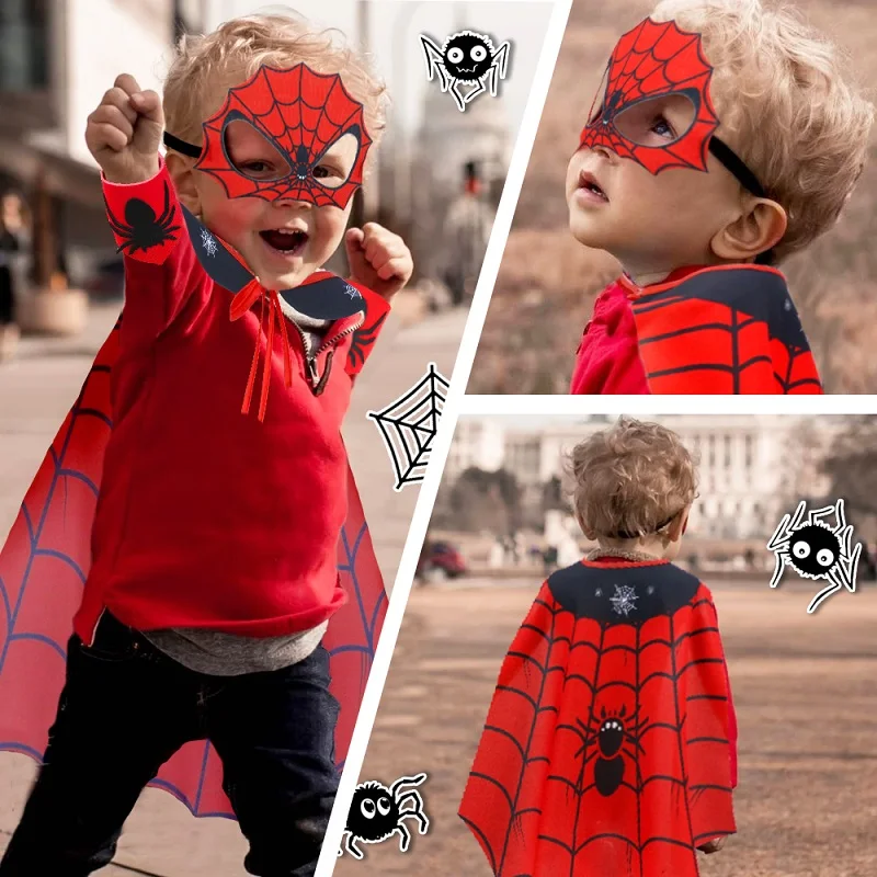 

Spider Costume For Girls Boys Kids, Bug Dressed-Up Cape Mask Hero Dress For Gifts, Show Stages Costume Performance Props