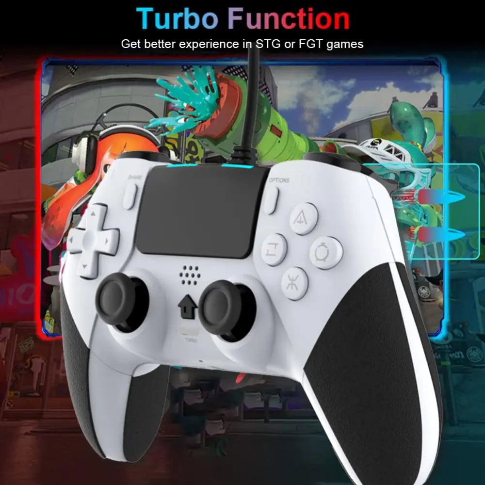 

With Vibration Six-axis Function Game Console With Macro Programming For Gamer Gaming Joystick Vibration Gamepad Wired Gamepad