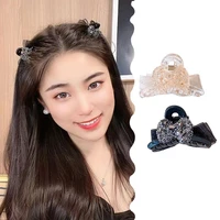 trendy bow hair clips temperament headwear crystal hairgrip korean ponytail clip small shark clip women hair claws
