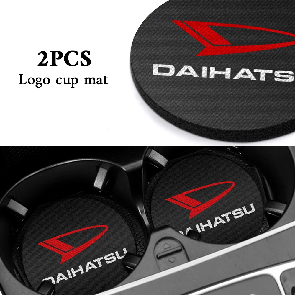 

Car Emblem Coasters Non-slip Cup Mat Car Interior Accessories For Daihatsu Terios Sirion Mira Materia Rocky D-Base D-R Pico YRV