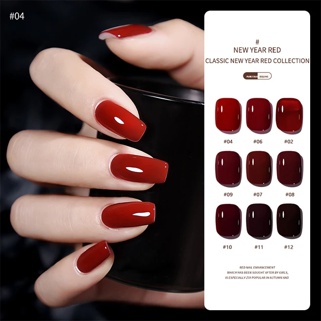 

Hot Selling Factory Price UV 16color Gel Red Autumn Winter Uv Nail Polish Gel 16color set