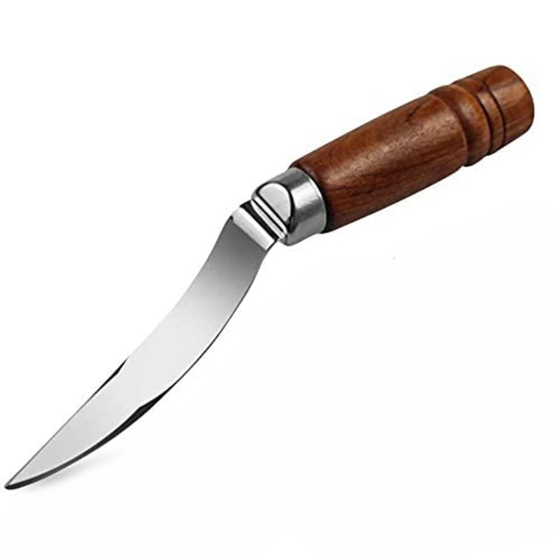

Coconut Tool Coconut Meat Remover Durable Wooden Handle Stainless Steel Coconut Opener Scraper Knife For Kitchen Home