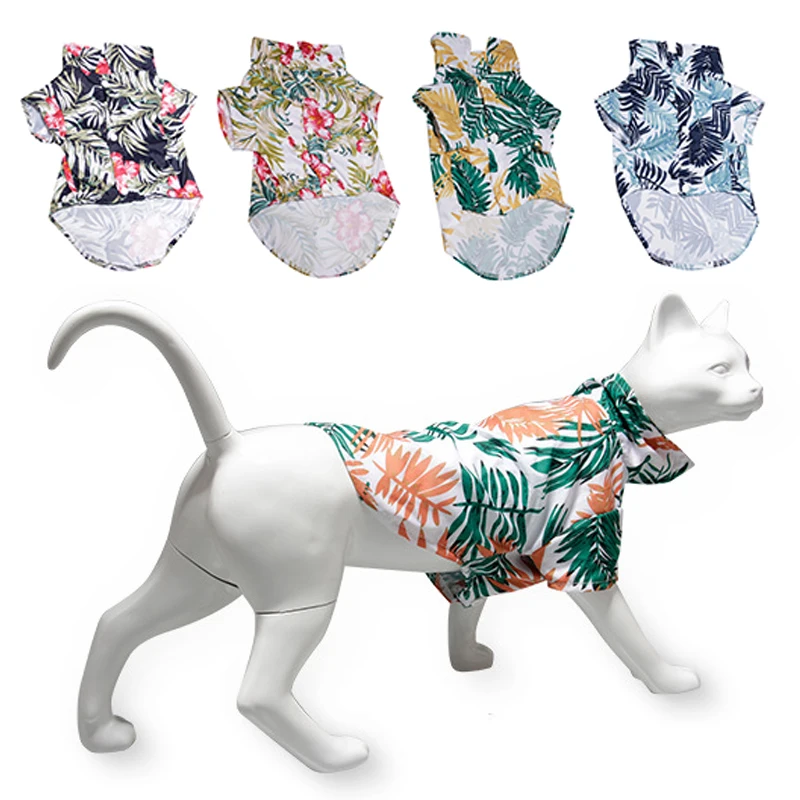 

Dog Clothes T-shirt Small Dog Pet Clothes Dog Shirt Short Sleeve Leaves V Neck Summer Autumn Comfortable Soft Cute Fashion
