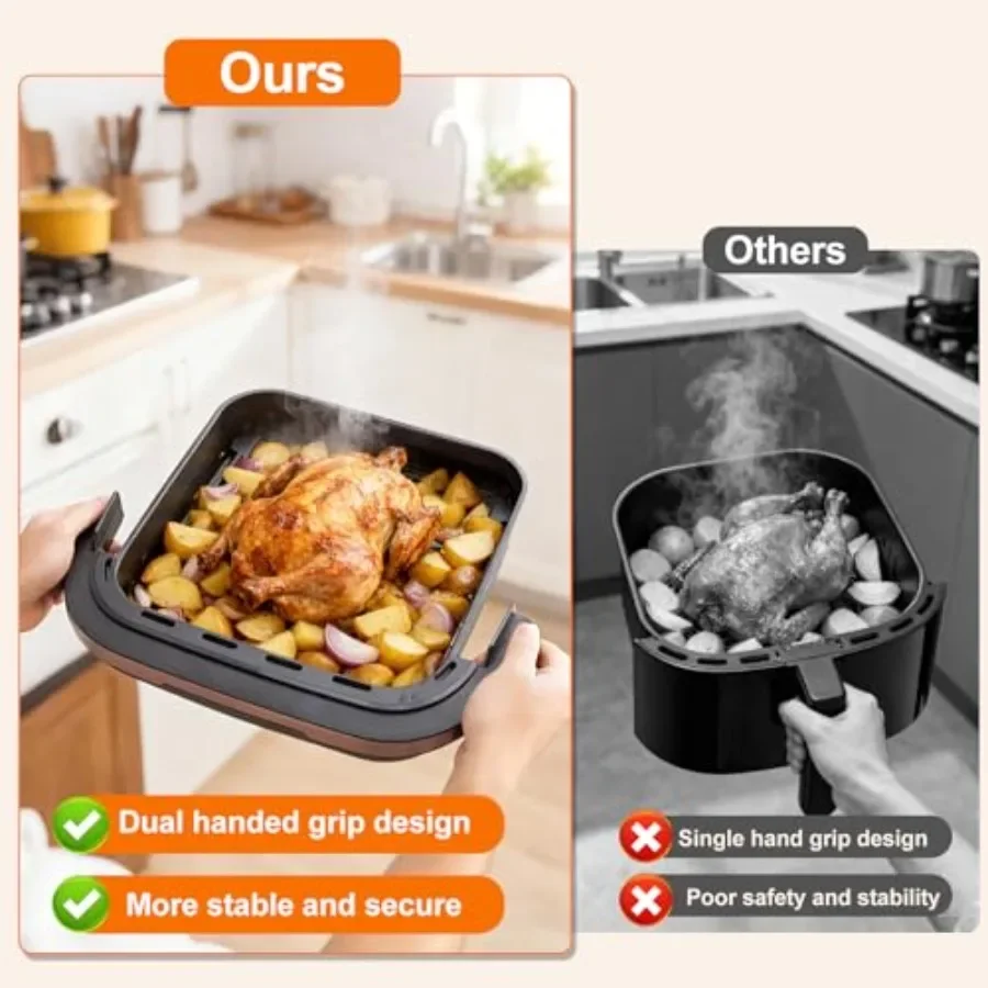 Фото Аэрофритюрница-печь для пиццы FirmHome Store 4.5QT с 11 предустановленными программами, двойным нагревом, 360-градусным воздушным потоком, антипригарным покрытием, смотровым окном и сенсорным дисплеем №3