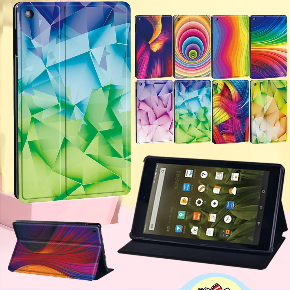 

Tablet Cover Case for Fire HD 8 Plus 10th/HD 8(6/7/8/10th Gen)/Fire 7(5th/7th/9th)/HD 10(5th/7th/9th) Watercolor Pattern Shell