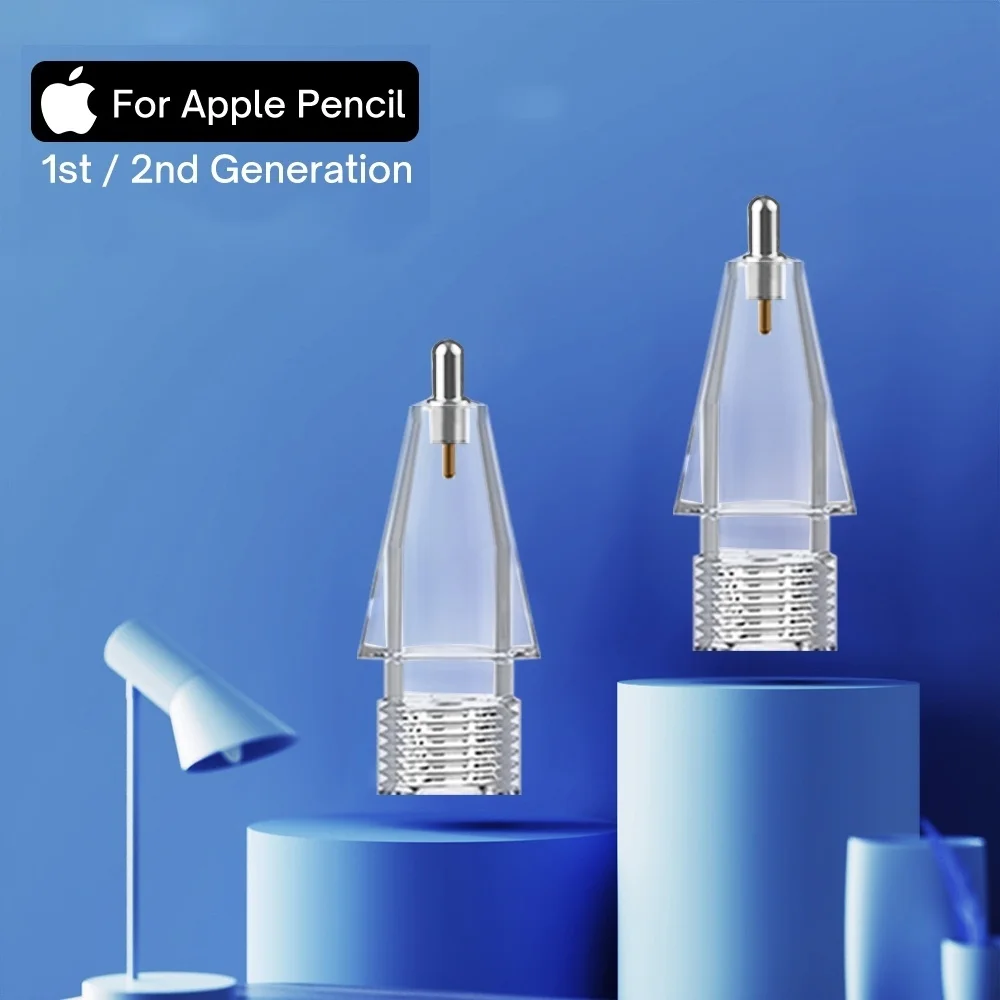 

Наконечники для карандашей Apple 1-го/2-го поколения, двухслойный прозрачный тонкий наконечник для iPad, стилус, Запасной наконечник