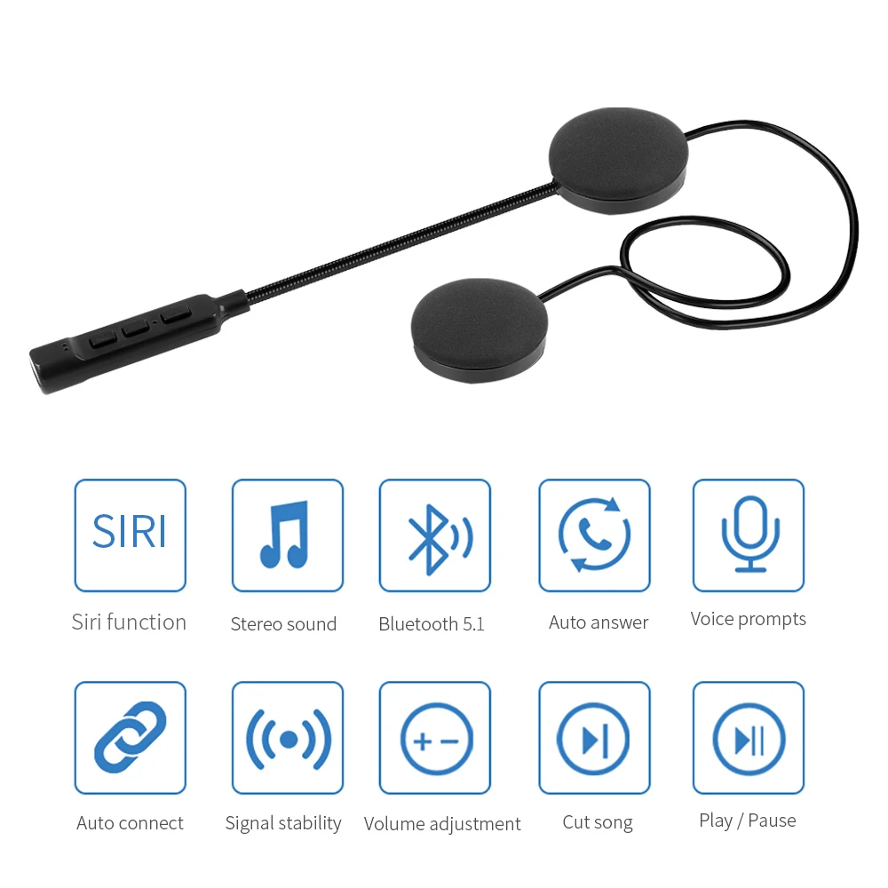

Гарнитура для мотоциклетного шлема MT02, Bluetooth 5,1, 200 мА · ч, аккумулятор