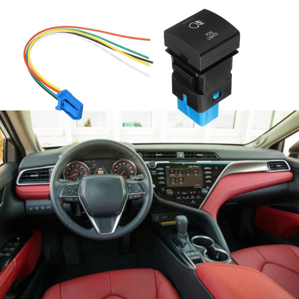 

1PC USB Charger Push Switch FOG LIGHTS Dashboard Dash LED Push Button Switch For RAV4 Corolla Interior Car Parts